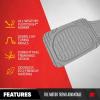 imageMotor Trend Premium FlexTough Deep Dish Rear Rubber Floor Mat Liners Heavy Duty AllWeather Universal Fit TrimToFit Floor Mats for Cars Sedans Trucks SUVs Durable ampamp Easy To Clean Car Mats  BlackGray