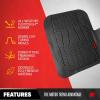 imageMotor Trend WingRunner Rubber Rear Floor Mats Liners for 2nd or 3rd Row Back Row 1Piece Heavy Duty All Weather Protection Universal Fit Designed to Fit Trucks Cars Sedans SUVs Easy to Clean  Black
