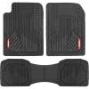 imageMotor Trend AdventureMax Car Floor Mats Full Set  Durable Rubber Floor Mats for Cars with Debris Capture Grooves All Weather Interior Protection for Front and Rear with NonSlip Backing BeigeBlack