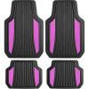 imageMotor Trend ChromeTech Car Floor Mats Full Set  Durable Rubber Floor Mats for Cars with Two Tone Accent All Weather Interior Protection for Front and Rear with NonSlip Backing Silver ChromeBlack  Pink