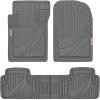 imageMotor Trend FlexTough Advanced Gray Rubber Car Floor Mats  Heavy Duty Trim to Fit All Weather Floor Mats for Cars Truck SUV  Automotive Car Interior Floor Liner Protection  Universal FitGray