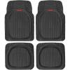 imageMotor Trend MT921BK FlexTough Tortoise  Heavy Duty Rubber Floor Mats for Car SUV Van ampamp Truck  All Weather Protection  Deep Dish BlackBlack