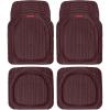 imageMotor Trend MT921BK FlexTough Tortoise  Heavy Duty Rubber Floor Mats for Car SUV Van ampamp Truck  All Weather Protection  Deep Dish BlackBurgundy