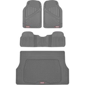 imageMotor Trend FlexTough Performance All Weather Rubber Car Mats with Cargo Liner  Full Set Front ampamp Rear Floor Mats for Cars Truck SUV Automotive Floor Mats BlackGray