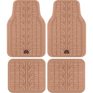 imageMotor Trend Grand Prix Tire Tread Rubber Car Floor Mats for Autos SUV Truck ampamp Van  AllWeather Waterproof Protection Front ampamp Rear Seat Liners Trim to Fit Most VehiclesBeigeBeige