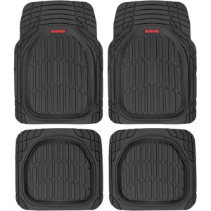 imageMotor Trend MT921BK FlexTough Tortoise  Heavy Duty Rubber Floor Mats for Car SUV Van ampamp Truck  All Weather Protection  Deep Dish BlackBlack