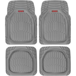 imageMotor Trend MT921BK FlexTough Tortoise  Heavy Duty Rubber Floor Mats for Car SUV Van ampamp Truck  All Weather Protection  Deep Dish BlackGray