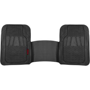 imageMotor Trend WingRunner Rubber Rear Floor Mats Liners for 2nd or 3rd Row Back Row 1Piece Heavy Duty All Weather Protection Universal Fit Designed to Fit Trucks Cars Sedans SUVs Easy to Clean  Black