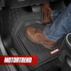 imageMotor Trend FlexTough Defender Floor Mats for Cars amp TrunkShield Trunk Mat Set NextGen Deep Dish Heavy Duty Car All Weather Rubber Set Auto Truck Van SUV B09VYBHPDKBlack