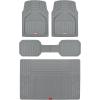 imageMotor Trend FlexTough Defender Floor Mats for Cars amp TrunkShield Trunk Mat Set NextGen Deep Dish Heavy Duty Car All Weather Rubber Set Auto Truck Van SUV B09VYBHPDKGray