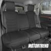 imageMotor Trend LuxeFit Black Faux Leather Rear Bench  Premium Automotive Back Seat Cover for Cars Padded Cushion with Pockets Adjustable Interior Car Seat Protector