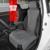 imageMotor Trend LuxeFit Gray Seat Cover for Cars Trucks Van SUV 1 Piece Premium Faux Leather Car Seat Cover Easy to Install Automotive Seat Cover with Storage Pockets Fits Most VehiclesSolid Gray
