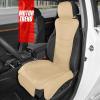 imageMotor Trend LuxeFit Gray Seat Cover for Cars Trucks Van SUV 1 Piece Premium Faux Leather Car Seat Cover Easy to Install Automotive Seat Cover with Storage Pockets Fits Most VehiclesSolid Beige