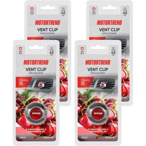 imageMotor Trend 4Piece Vent Clip Car Air Freshener for Cars Trucks SUVs Vans  Interior Odor Eliminating Deodorizer Car Fresheners Long Lasting Car Scent Air Fresheners Diffuser  Cherry Fragrance