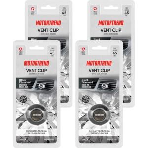 imageMotor Trend 4pc Vent Clip Car Air Freshener for Cars Trucks SUVs Vans  Interior Odor Eliminating Deodorizer Car Fresheners Long Lasting Car Scent Air Fresheners Diffuser  Black Diamond Fragrance
