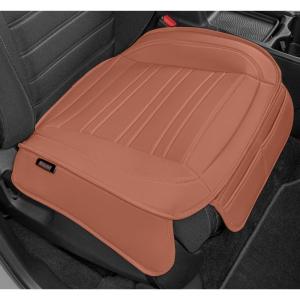 imageMotor Trend Faux Leather Front Seat Cover for Cars  1 Burgundy Front Car Seat Covers for SUV amp Truck with Storage Pockets  Automotive Car Seats Cover Protector  for Bottom Cushion Coverage OnlyBrown