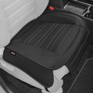 imageMotor Trend Faux Leather Front Seat Cover for Cars  1 Burgundy Front Car Seat Covers for SUV amp Truck with Storage Pockets  Automotive Car Seats Cover Protector  for Bottom Cushion Coverage OnlyBlack