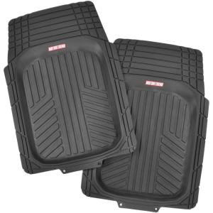 imageMotor Trend FlexTough Defender Floor Mats for Cars amp TrunkShield Trunk Mat Set NextGen Deep Dish Heavy Duty Car All Weather Rubber Set Auto Truck Van SUV B09VYBHPDKBlack 2pc