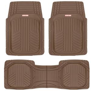 imageMotor Trend FlexTough Defender Floor Mats for Cars amp TrunkShield Trunk Mat Set NextGen Deep Dish Heavy Duty Car All Weather Rubber Set Auto Truck Van SUV B09VYBHPDKBrown