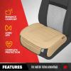 imageMotor Trend Rear Seat Cushion  Black Diamond Stitched Faux Leather Rear Seat Cover for Cars Trucks SUVs  Padded Waterproof NonSlip Back Seat Cover with Storage PocketsTan Beige Front Seats