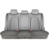 imageMotor Trend Rear Seat Cushion  Black Diamond Stitched Faux Leather Rear Seat Cover for Cars Trucks SUVs  Padded Waterproof NonSlip Back Seat Cover with Storage PocketsCharcoal Gray Rear