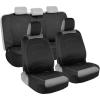 imageMotor Trend Two Tone Premium Front Seat Covers with Waterproof Rear Protector  with Extended Bench Side Coverage for Car Truck Van and SUVBlack  Gray