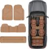 imageMotor Trend 3 Row Odorless Rubber Floor Mats amp Liners for Car SUV Van Durable Heavy Duty Polymerized Latex Full Interior Protection ExtraHigh Ridgeline Design Black Model Number MT773801BKBeige