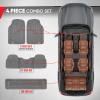 imageMotor Trend 3 Row Odorless Rubber Floor Mats amp Liners for Car SUV Van Durable Heavy Duty Polymerized Latex Full Interior Protection ExtraHigh Ridgeline Design Black Model Number MT773801BKGray