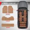 imageMotor Trend 3 Row Odorless Rubber Floor Mats amp Liners for Car SUV Van Durable Heavy Duty Polymerized Latex Full Interior Protection ExtraHigh Ridgeline Design Black Model Number MT773801BKBeige