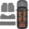 imageMotor Trend 3 Row Odorless Rubber Floor Mats amp Liners for Car SUV Van Durable Heavy Duty Polymerized Latex Full Interior Protection ExtraHigh Ridgeline Design Black Model Number MT773801BKGray