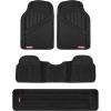 imageMotor Trend 3 Row Odorless Rubber Floor Mats amp Liners for Car SUV Van Durable Heavy Duty Polymerized Latex Full Interior Protection ExtraHigh Ridgeline Design Black Model Number MT773801BKBlack
