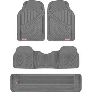 imageMotor Trend 3 Row Odorless Rubber Floor Mats amp Liners for Car SUV Van Durable Heavy Duty Polymerized Latex Full Interior Protection ExtraHigh Ridgeline Design Black Model Number MT773801BKGray