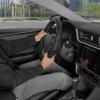 imageMotor Trend GripDrive Faux Black Leather Steering Wheel Cover for Car Truck Van SUV Standard 15 inch Size Blue Accent Stitched Car Steering Wheel Cover Vehicle amp Auto Accessories