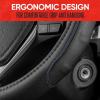 imageMotor Trend GripDrive Faux Black Leather Steering Wheel Cover for Car Truck Van SUV Standard 15 inch Size Blue Accent Stitched Car Steering Wheel Cover Vehicle amp Auto Accessories