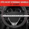 imageMotor Trend GripDrive Faux Black Leather Steering Wheel Cover for Car Truck Van SUV Standard 15 inch Size Red Accent Stitched Car Steering Wheel Cover Vehicle amp Auto Accessories