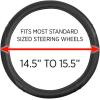 imageMotor Trend White Steering Wheel Cover  Dotted Comfort Polyester Grip on Stitched Synthetic Leather WhiteBlack