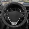 imageMotor Trend GripDrive Faux Black Leather Steering Wheel Cover for Car Truck Van SUV Standard 15 inch Size Blue Accent Stitched Car Steering Wheel Cover Vehicle amp Auto Accessories