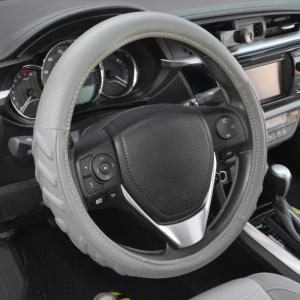 imageMotor Trend 100 Odorless Car Steering Wheel Cover  Fit for Car SUV Van Truck  Comfort Cushion Grip Gray Strandard Size 145 to 155 inchGray
