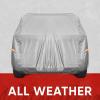 imageMotor Trend Black USA Flag Waterproof Car Cover  All Weather Outdoor Protection UV Resistant Windproof Scratchproof  SemiUniversal Fit Sedan Full Car Cover for Sun Rain Snow 171 190 LengthSilver 210L x 77W x 60H
