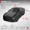 imageMotor Trend Black USA Flag Waterproof Car Cover  All Weather Outdoor Protection UV Resistant Windproof Scratchproof  SemiUniversal Fit Sedan Full Car Cover for Sun Rain Snow 171 190 LengthBlack Flag Up to 210