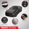 imageMotor Trend Black USA Flag Waterproof Car Cover  All Weather Outdoor Protection UV Resistant Windproof Scratchproof  SemiUniversal Fit Sedan Full Car Cover for Sun Rain Snow 171 190 LengthBlack Flag Up to 210