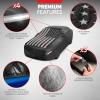 imageMotor Trend Black USA Flag Waterproof Car Cover  All Weather Outdoor Protection UV Resistant Windproof Scratchproof  SemiUniversal Fit Sedan Full Car Cover for Sun Rain Snow 171 190 LengthBlack Flag Up to 190