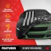 imageMotor Trend Black USA Flag Waterproof Car Cover  All Weather Outdoor Protection UV Resistant Windproof Scratchproof  SemiUniversal Fit Sedan Full Car Cover for Sun Rain Snow 171 190 LengthBlack Flag Up to 210