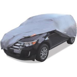 imageMotor Trend Black USA Flag Waterproof Car Cover  All Weather Outdoor Protection UV Resistant Windproof Scratchproof  SemiUniversal Fit Sedan Full Car Cover for Sun Rain Snow 171 190 LengthSilver 185L x 72W x 56H