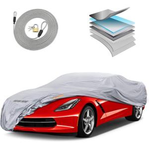 imageMotorTrend Custom Fit Car Cover for Ford Mustang 19652004 AllWeather Protection for Cars Trucks amp SUVs UV Resistant Waterproof ScratchResistant Vehicle Cover for Outdoor amp IndoorChevrolet Corvette 19842019